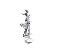 Statuette décorative - Design - Couple romantique - Blanc - Argent - Intérieur