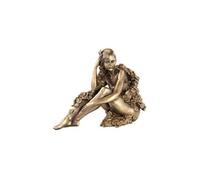 Carlo Milano Statuette décorative en résine aspect bronze - Femme assise avec feuilles