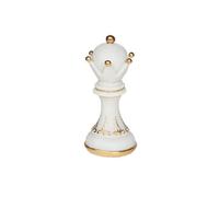 Statuette échec Dame Céramique Blanc H24 cm