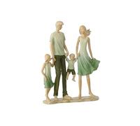 Statuette Famille 2 Enfants "Matcha" 25cm Vert