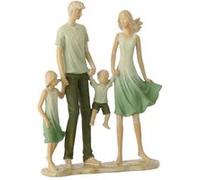 Statuette Famille 2 Enfants "Matcha" 25cm Vert Vert