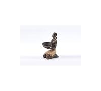 Statuette femme africaine en pagne avec une calebasse - noir
