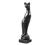 Statuette/Figurine décorative en Pierre de Chat Noir Debout 13 cm