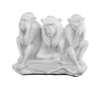 Statuette/Figurine en marbre - Trois singes sages - ne Vois, n'entends, ne dis Aucun Mal 11 cm