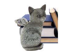 Statuette funéraire en résine résistante aux intempéries pour chat | Figurine souvenir de chien pour maison, bureau, café, bibliothèque, intérieur, jardin, balcon