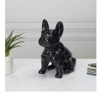 Statuette - HOME DECO FACTORY - Bulldog - Céramique - Marbrée - Noire