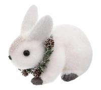 Statuette Lapin Couronne 16cm Blanc