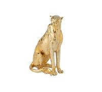 Statuette Léopard Assis Odis 37cm Doré