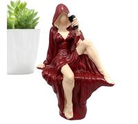 Statuette lisant gothique fantasy sombre Figurine Dame Gothique Sans Visage | Sculpture de dame lisant effrayante Pour Cave À Vin Salon Chambre Bureau Cheminée Amateurs De Livres Collectio