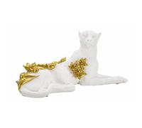 Statuette Mauro Ferretti Leopardo Blanc 53x21,5x24 cm