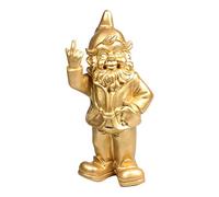 Statuette Nain de Jardin Doigt d'honneur - Maison/Jardin - 15 x 12 x 32 cm - doré