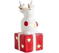 Statuette Noël Père Noël Éclairée Design Européen 11cm(D) | LED intégrées, ambiance chaleureuse, bonhomme de neige, résine , hauteur 13cm
