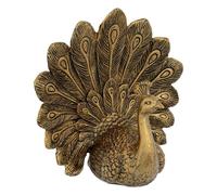 Statuette Oiseau Paon en Résine Wild Romance 27cm Doré