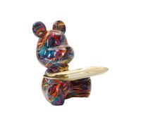 Statuette Ourson Assis & Vide-Poche Psyco 22cm Multicolore
