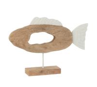 Statuette Poisson Ovale en Bois Vernon 36cm Naturel