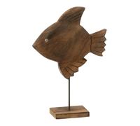 Statuette Poisson sur Pied en Bois Antwan 31cm Marron