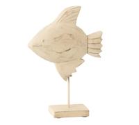 Statuette Poisson sur Pied en Bois Antwan 31cm Naturel