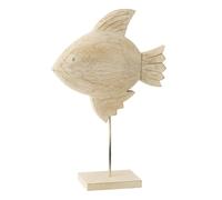 Statuette Poisson sur Pied en Bois Antwan 40cm Naturel