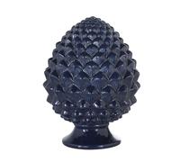 Statuette pomme de pin en faïence bleu nuit H35 26x35x26cm Bleu