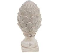 Amadeus Statuette pomme de pin en patine blanche H19 cm