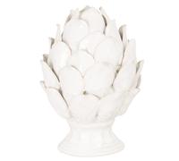 Statuette pomme de pin en porcelaine blanche H18 11.5x17.5x11.5cm Blanc