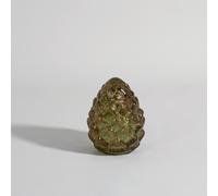 Statuette pomme de pin en verre vert, H15 cm 12x15x12cm Vert