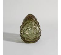 Statuette pomme de pin en verre vert, H20 cm 15.5x20x15.5cm Vert