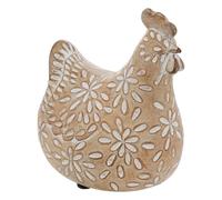 Poule déco Linda H.20cm résine beige - Atmosphera Créateur d'intérieur