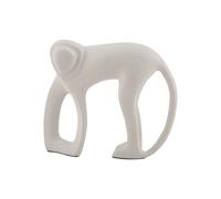 Statuette Present Time Monkey Blanc 5x15 cm