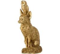Statuette Renard en Résine "Hibou" 28cm Doré Or