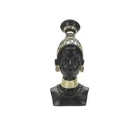 Statuette Tête Femme Tribu Massai 38cm Noir