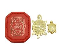 Statuette Tortue Avec Étui en Cuir Petite Décoration de Maison de Richesse