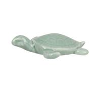 Statuette tortue en porcelaine bleu clair H2 7x2x8cm Bleu