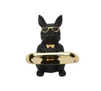 Home Deco Factory - Sculpture décorative Bulldog HD1300 - Vide-poche en polyrésine 21 cm Noir