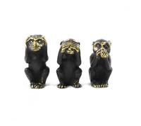 Statuettes Déco les 3 Singes de la Sagesse en Bronze 6-doré Doré