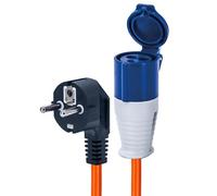 Status 16ASTEURO1PK10 Adaptateur prise britannique vers prise européenne 16 A 20 cm IP44 résistant aux intempéries Idéal pour camping, caravanes, camping-cars et chantiers de construction
