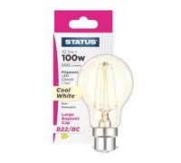 Status Lot de 1 filament GLS LED BC B22 11 W équivalent à 100 W Culot à baïonnette Blanc froid 4000 K