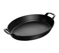 Staub Plat à four ovale 37 cm 3,70 L en fonte empilable Tous feux Noir mat