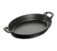Staub 40508-283-0 plat empilable oval plat à four en fonte noir mat 44, 7x28, 5x7, 7 cm Noir G