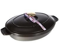 STAUB Assiette Chaude en Fonte, Ovale, 23 cm, 1 L, Noir Mat