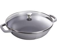 Staub cast iron wok with lid - 30 cm Graphite