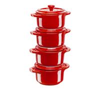 Staub Ceramique Set cocottes 4-pcs, Rond(e), Cerise, Céramique