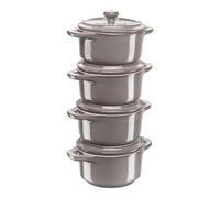 Staub Ceramique Set cocottes 4-pcs, Rond(e), Gris antique, Céramique