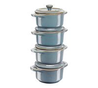 Staub Ceramique Set cocottes 4-pcs, Rond(e), Turquoise antique, Céramique