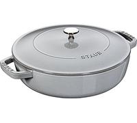 STAUB Chistera braisière en fonte, tous feux dont induction, ronde, 28 cm, 3,7 L, Made in France, gris graphite