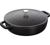 STAUB Chistera braisière en fonte, tous feux dont induction, ronde, 28 cm, 3,7 L, Made in France, noir