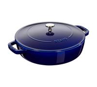 Staub Sauteuse Chistera 28 cm en fonte avec couvercle Bleu foncé