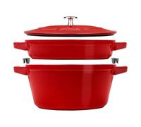 Staub – Cocotte empilable – Ensemble 2 pièces – Fonte – Cerise