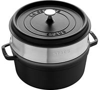 Staub Cocotte ronde avec cuit-vapeur 1133825 Fonte 26 cm Noir Multicolore G
