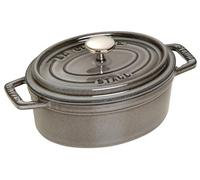 Staub Cocotte ovale La Cocotte – Fonte émaillée 1 L Gris graphite (17 cm) avec couvercle, tous feux